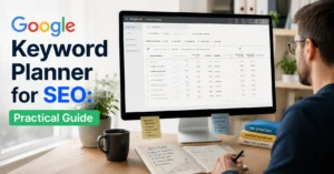 Google Keyword Planner dashboard used for SEO keyword research