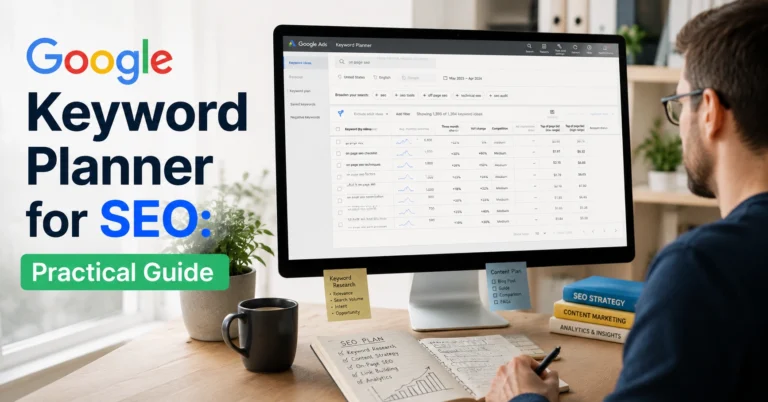 Google Keyword Planner dashboard used for SEO keyword research