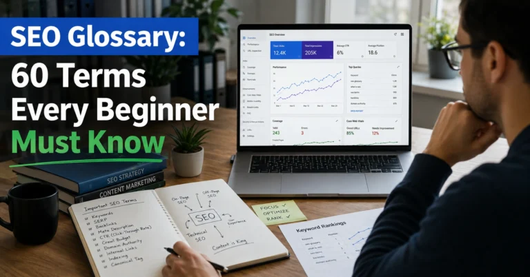 SEO beginner learning key search engine optimization terminology from reports and dashboards
