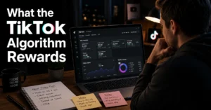 Creator analyzing TikTok performance metrics to improve video reach