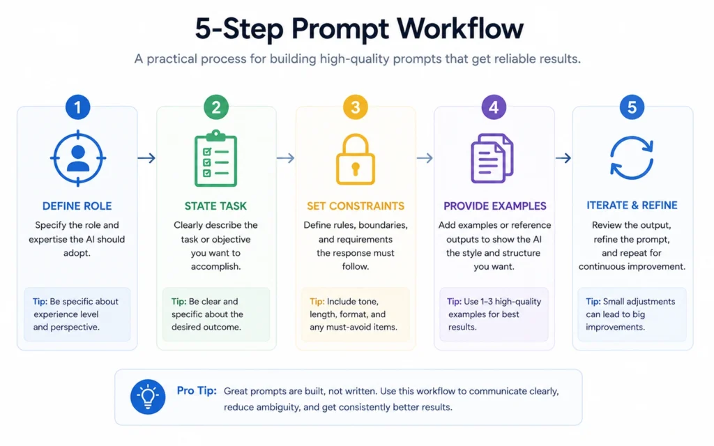 5-part prompt engineering workflow for content writers
