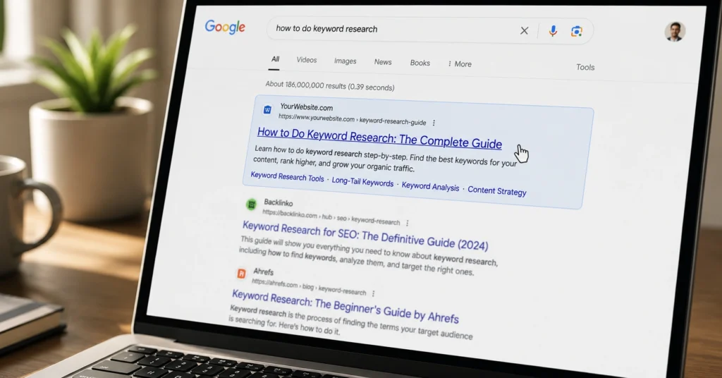 A Google search result showing a well-written SEO title tag that matches search intent and includes a click trigger