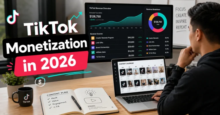 Creator mapping different TikTok monetization methods and revenue streams